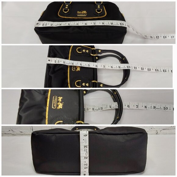 COACH 'GABRIELLE' POCHETTE BAG LEATHER STRAP GOLD CREED - Picture 14 of 16